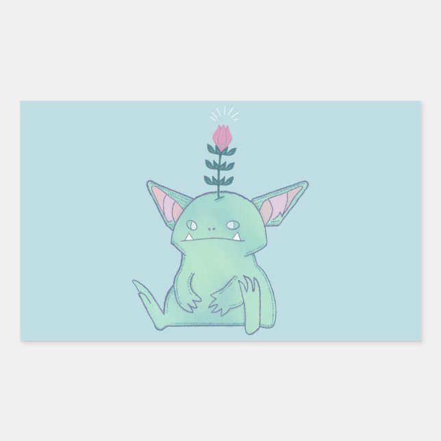 Gerald the Goblin | Cute Grumpy Fantasy Creature  Sticker (Front)