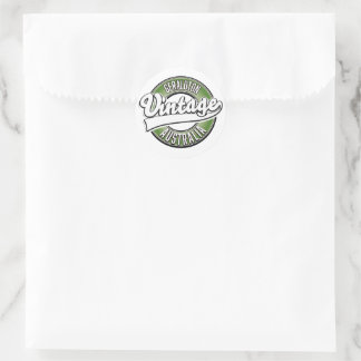 Geraldton australia vintage style logo classic round sticker