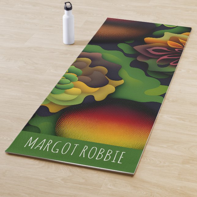  Geranium 3D Abstract Geometric Pattern Yoga Mat (In Situ)