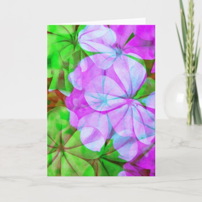 Geranium Abstract Blank Note Card (Front)