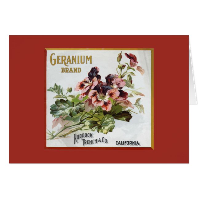 Geranium Brand Fruit Crate Label (Front Horizontal)