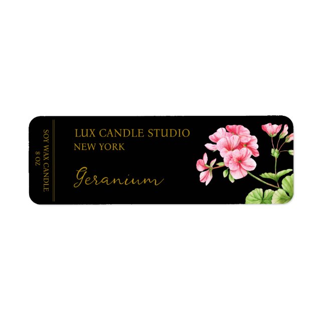 Geranium Candle Label (Front)