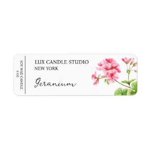 Geranium Candle Label