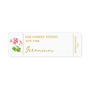 Geranium Candle Label