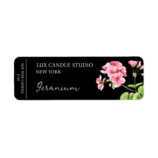 Geranium Candle Label (Front)