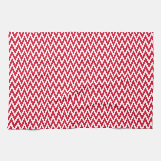 Geranium Elegant Chevron Design Kitchen Towel (Horizontal)