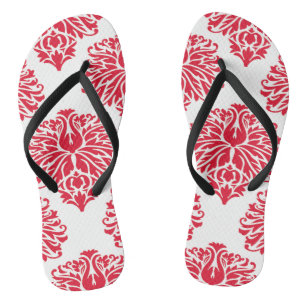 Geranium Elegant Damask Flip Flops