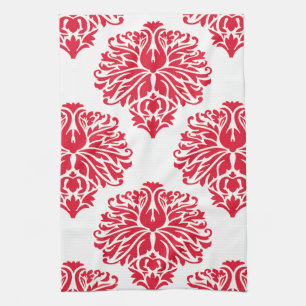 Geranium Elegant Damask Kitchen Towel