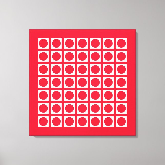 Geranium Elegant Grid Dots Canvas Print (Front)