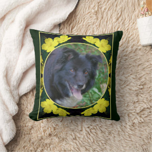Geranium Flower Frame Create Your Own Photo Throw Pillow