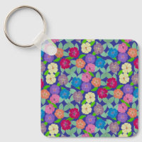 Geranium Flower Key Ring