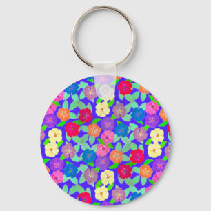 Geranium Flower Key Ring