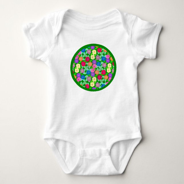 Geranium Flowers Baby Bodysuit (Front)