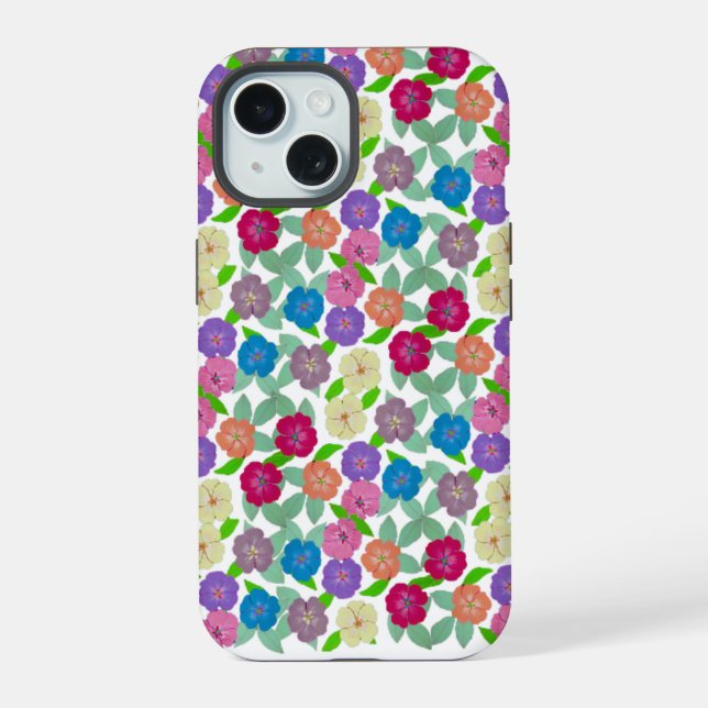 Geranium Flowers IPhone 15 Tough Case (Back)
