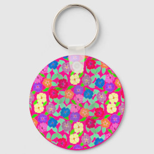 Geranium Flowers Key Ring