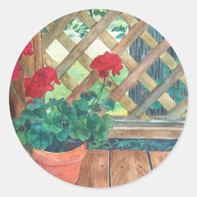 Geranium (Gardener's) Classic Round Sticker (Front)