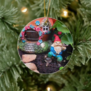 Geranium Gnome 01 Ceramic Ornament