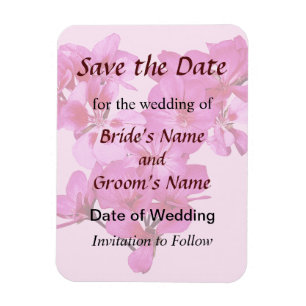 Geranium Heart Save the Date Magnet