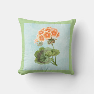 Geranium on Aged Denim Throw Pillow