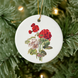 Geranium, tree ceramic ornament