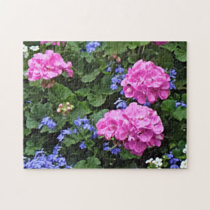 Geraniums and Periwinkle Jigsaw Puzzle