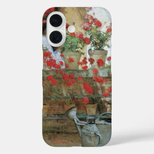 Geraniums by Childe Hassam, Vintage Impressionism iPhone 16 Case