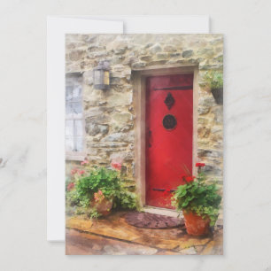 Geraniums by Red Door