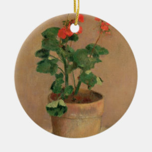 Geraniums in a Pot, c.1905 (oil on canvas) Ceramic Ornament