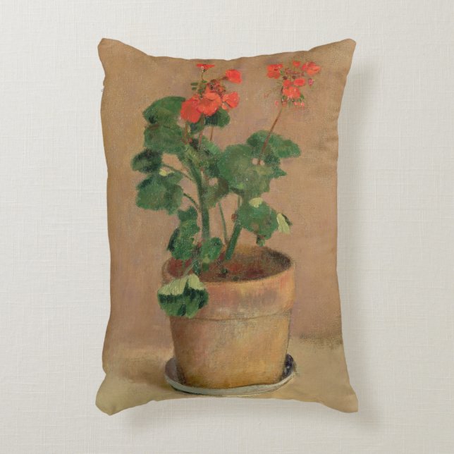 Geraniums in a Pot, c.1905 (oil on canvas) Decorative Pillow (Front(Vertical))