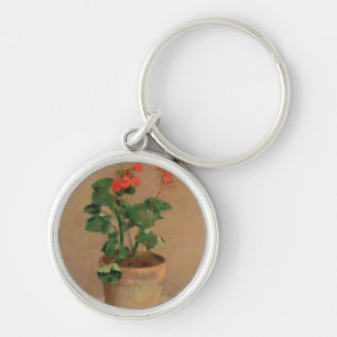 Geraniums in a Pot, c.1905 (oil on canvas) Keychain