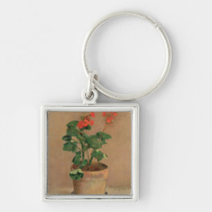 Geraniums in a Pot, c.1905 (oil on canvas) Keychain