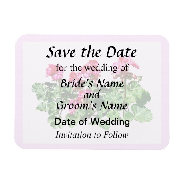 Geraniums In a Row Save the Date Magnet (Horizontal)