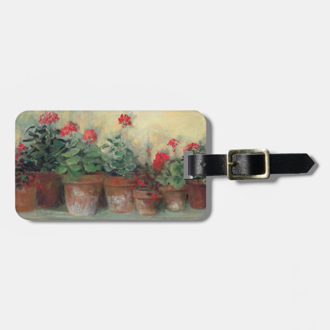 Geraniums in Pots Luggage Tag (Front Horizontal)