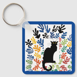 Gerbe by Matisse, Cat Art Parody, Keychain