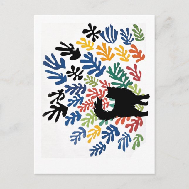 Gerbe by Matisse, Cat Art Parody, Postcard (Front)