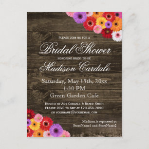 Gerber Daisies Fête des mariées Invitation Cartes 