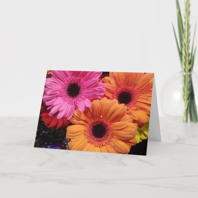 Gerber Daisies Orange Pink Note Card Sets (Front)