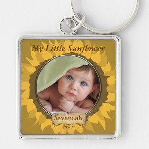 Gerber Daisy Baby Photo Key Chain