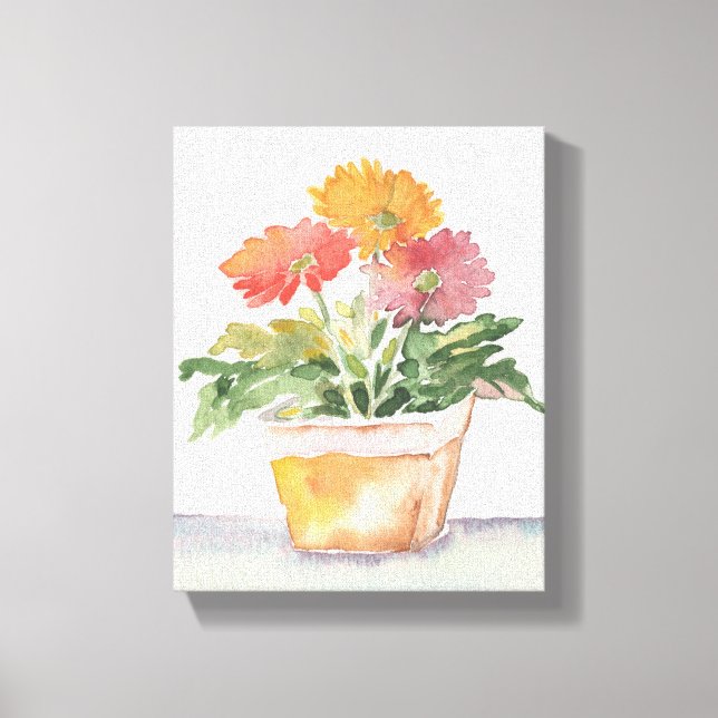 Gerber Daisy Painting Canvas Print (Front)