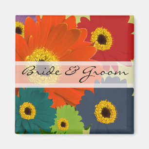 Gerber Daisy Wedding Stickers or Customize Magnet
