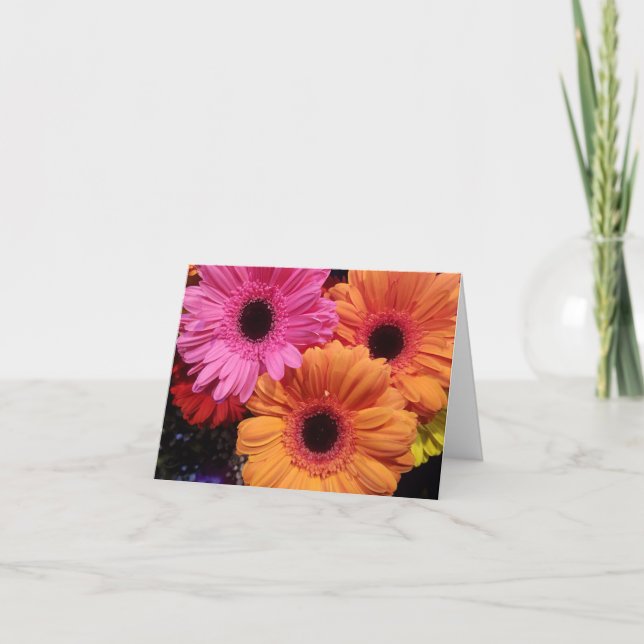 Gerber marguerite orange rose carte pour notes (Devant)