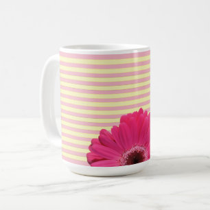 Gerber rose Daisy Candy Stripe café Mug