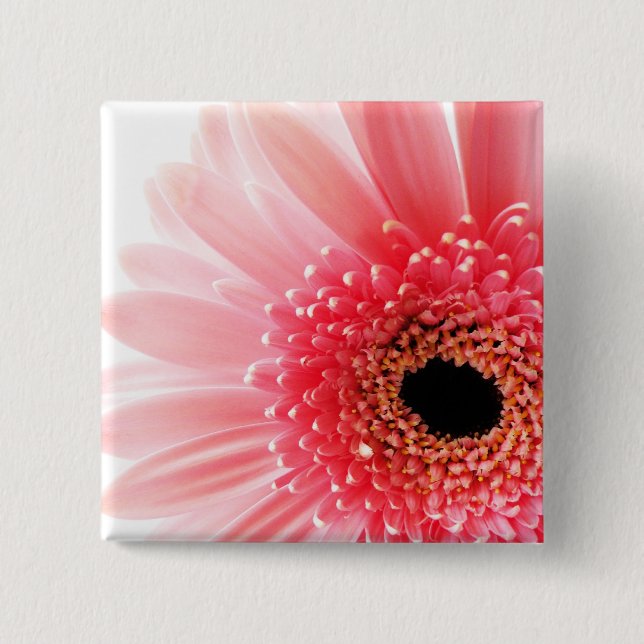 Gerbera 2 Inch Square Button (Front)