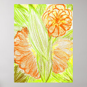 Gerbera and Aspidistra elatior, Poster