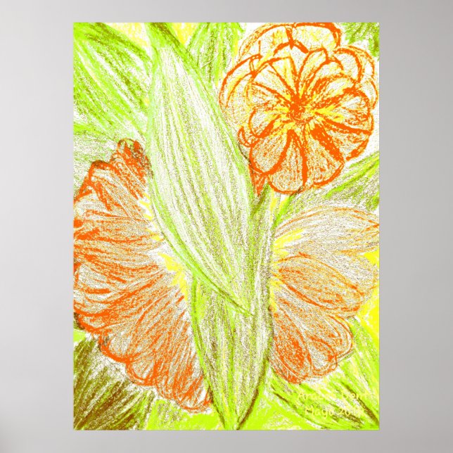 Gerbera and Aspidistra elatior, Poster (Front)