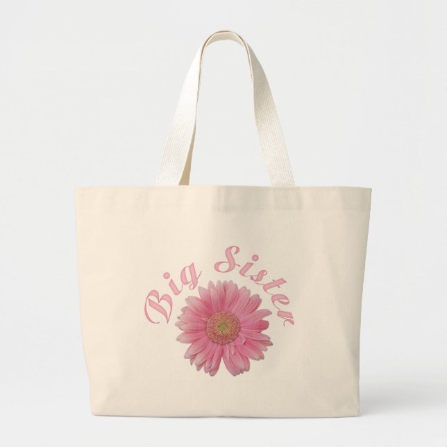 Gerbera Big Sister Large Tote Bag (Front)