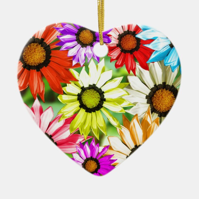 Gerbera colourful flower floral ceramic ornament (Front)