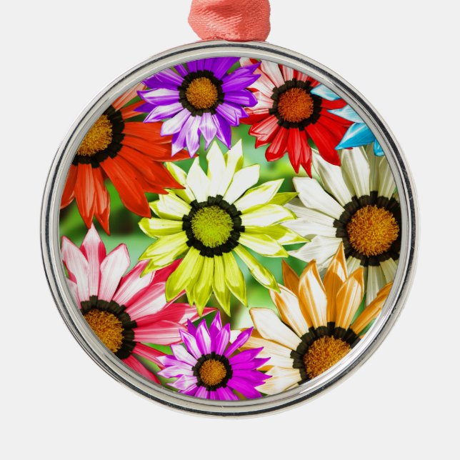 Gerbera colourful flower floral metal ornament (Front)
