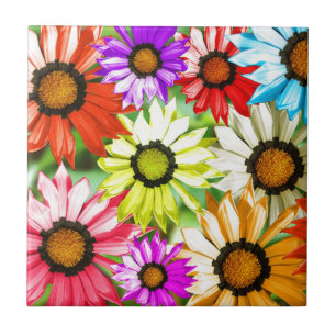 Gerbera colourful flower floral tile