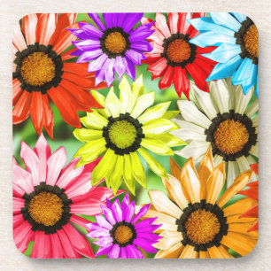 Gerbera colourful flowers coaster